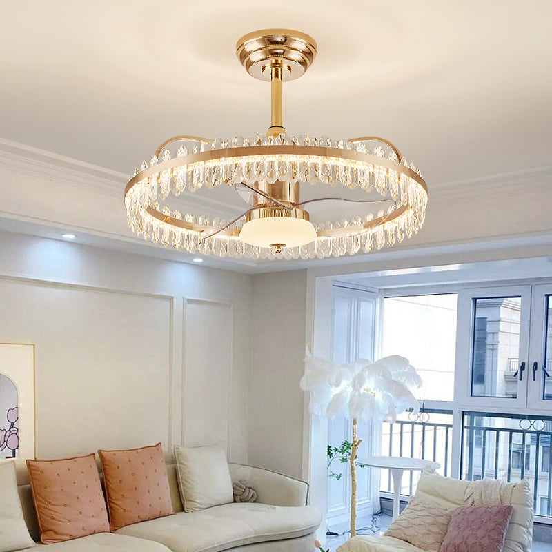 Fan light, dining room light, bedroom light, crystal chandelier. HQC5390-6050