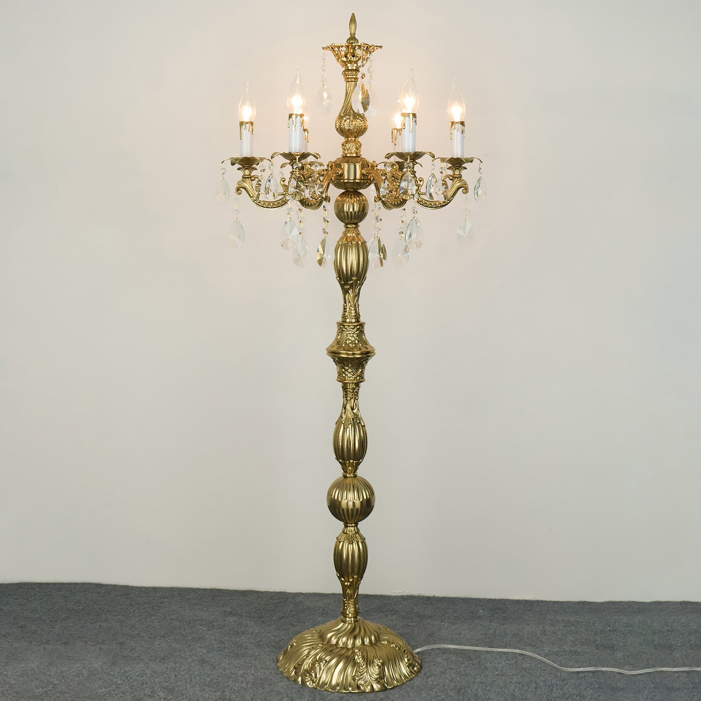 Zinc alloy floor lamp, European style floor lamp, crystal floor lamp