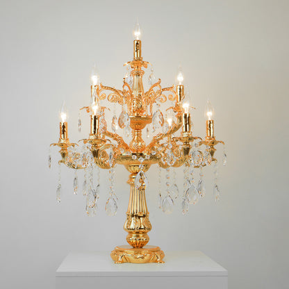 European style crystal table lamp, living room table lamp, villa table lamp, study table lamp