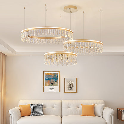 Modern minimalist crystal chandelier, living room light, bedroom light, dining room light.HQC7568/80+60+40
