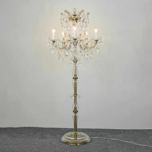 Crystal Floor Lamp | European-Style Crystal Lighting | Living Room Lamp | Villa Lighting