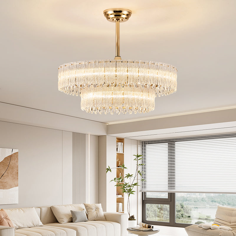 Fan light, dining room light, bedroom light, crystal chandelier, modern minimalist styleHQC4895-5335-6435/X2838-3245