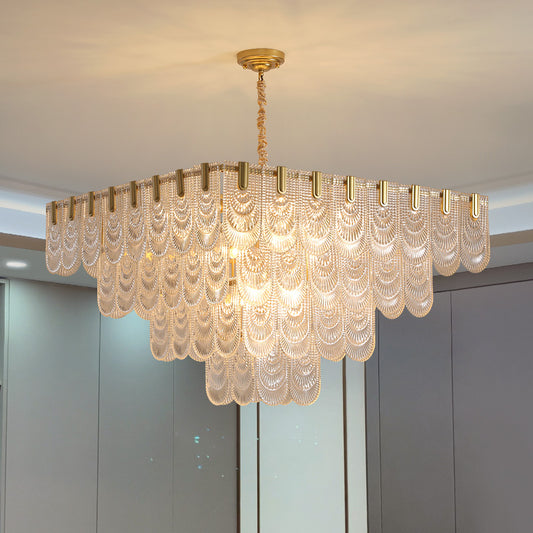 Postmodern glass chandelier, dining room chandelier, hallway chandelier