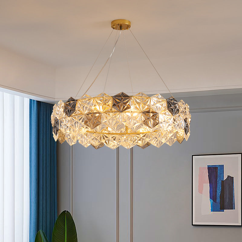 Postmodern glass chandelier, dining room chandelier, hallway chandelier, living room light