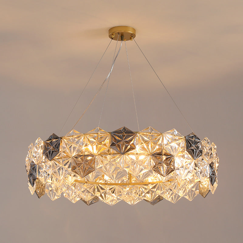 Postmodern glass chandelier, dining room chandelier, hallway chandelier, living room light