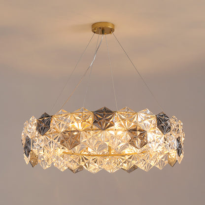 Postmodern glass chandelier, dining room chandelier, hallway chandelier, living room light