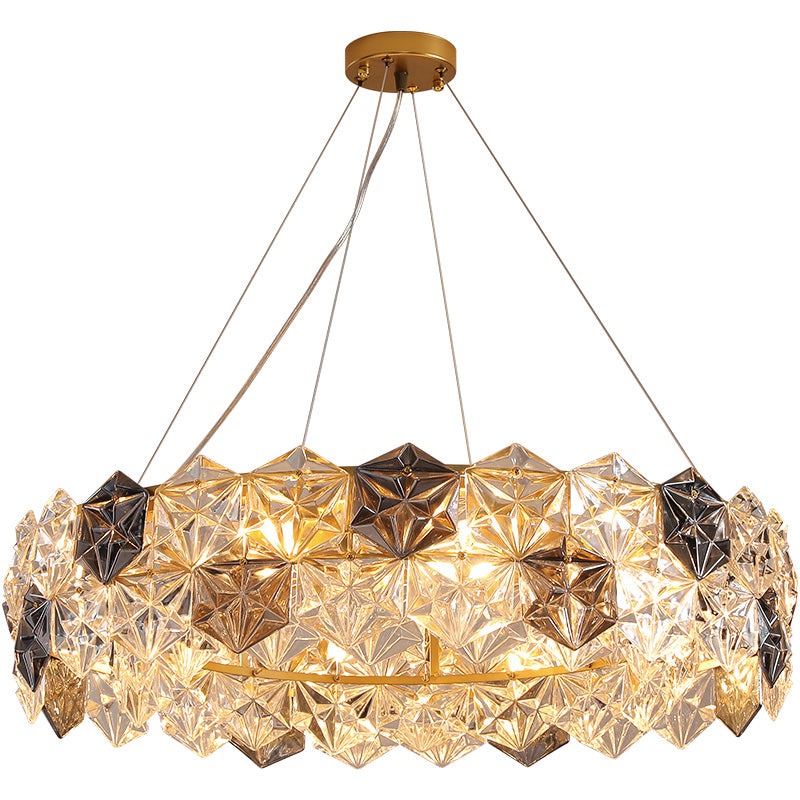Postmodern glass chandelier, dining room chandelier, hallway chandelier, living room light
