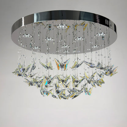 Modern minimalist crystal ceiling light, suitable for living room, bedroom, and dining room.