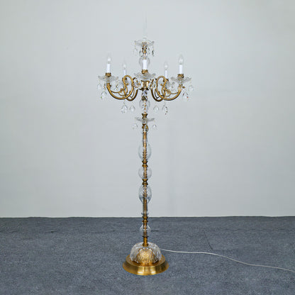 Crystal Floor Lamp | European-Style Crystal Lighting | Living Room Lamp | Villa Lighting