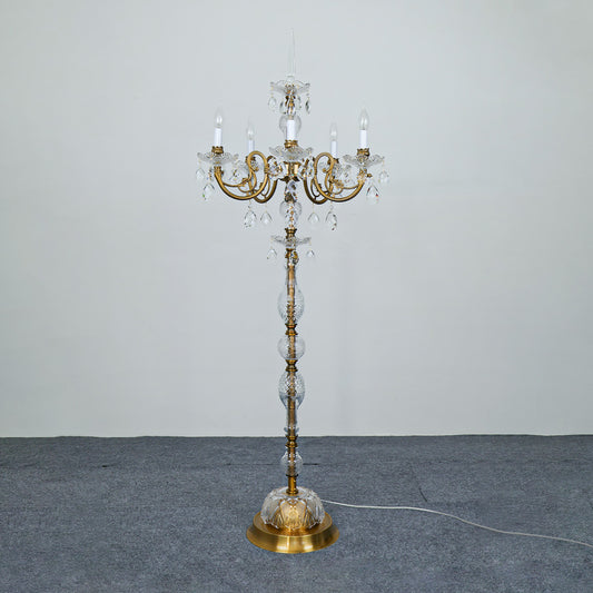 Crystal Floor Lamp | European-Style Crystal Lighting | Living Room Lamp | Villa Lighting