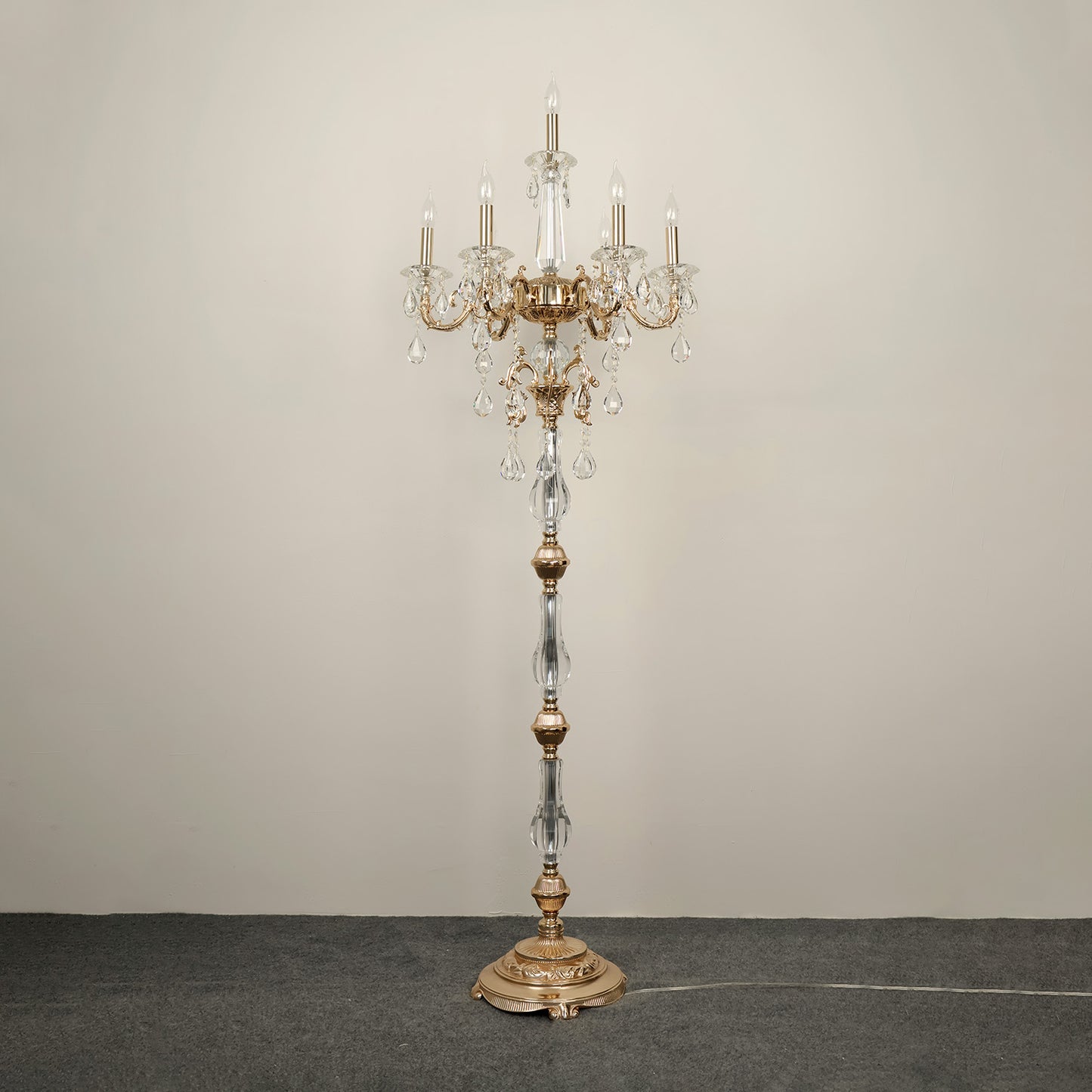 Crystal floor lamp, zinc alloy crystal floor lamp