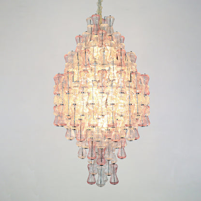 French style pendant light luxury glass lamp villa restaurant colorful pendant light