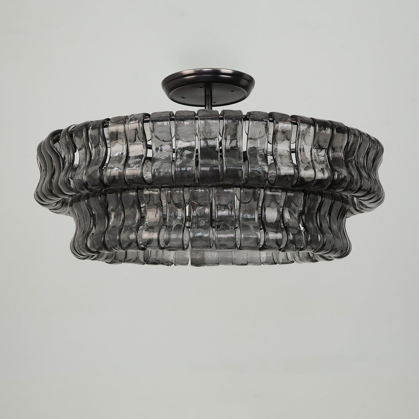 French light luxury Monola glass circular chandelier villa living room lamp medieval creative bedroom dining room decoration