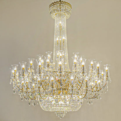Modern European style light luxury crystal glass chandelier villa hall