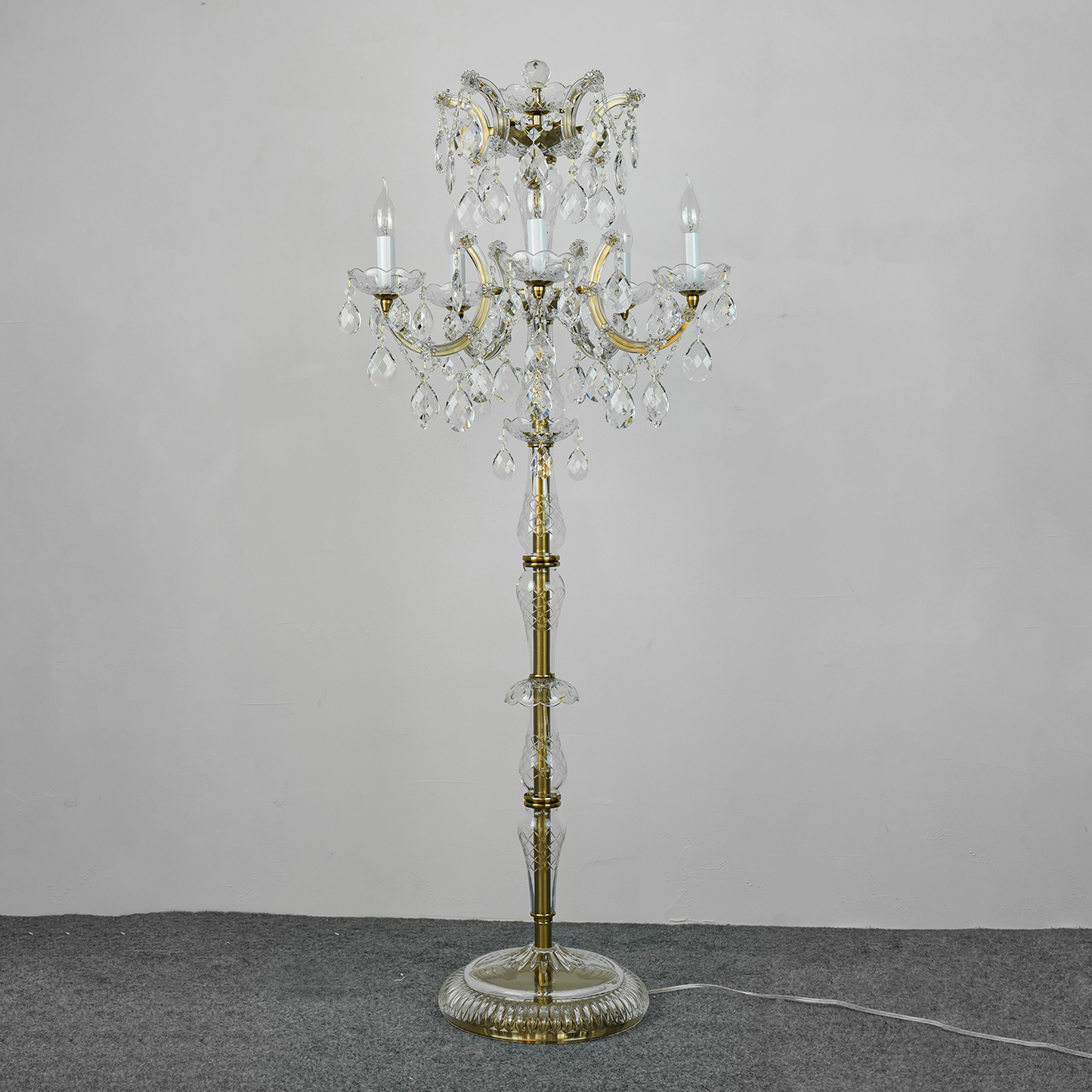 Crystal Floor Lamp | European-Style Crystal Lighting | Living Room Lamp | Villa Lighting