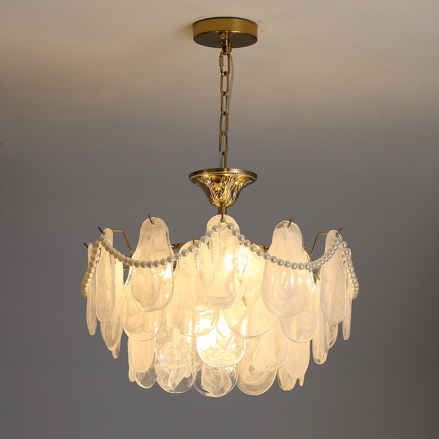 Postmodern glass chandelier modern minimalist style