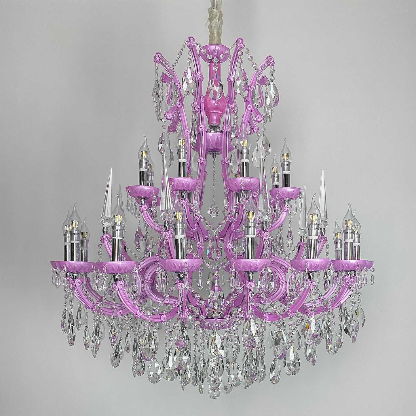 European style candle crystal chandelier hotel villa lamp