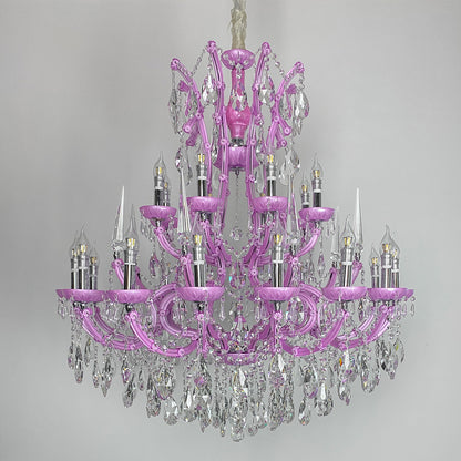 European style candle crystal chandelier hotel villa lamp