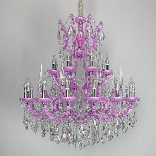European style candle crystal chandelier hotel villa lamp