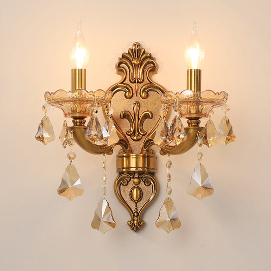 European modern simple crystal wall lamp