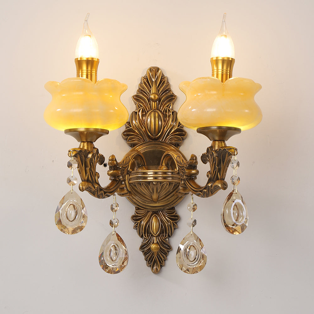European modern simple crystal jade wall lamp