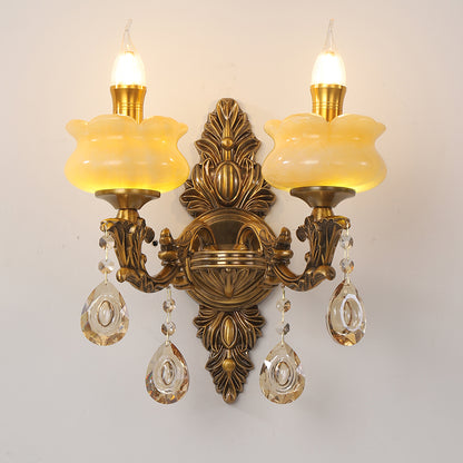 European modern simple crystal jade wall lamp