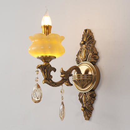 European modern simple crystal jade wall lamp