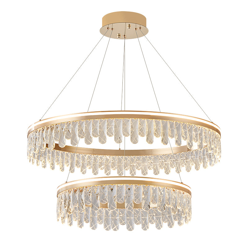Modern minimalist crystal chandelier, living room light, bedroom light, dining room light.HQC7568/80+60+40