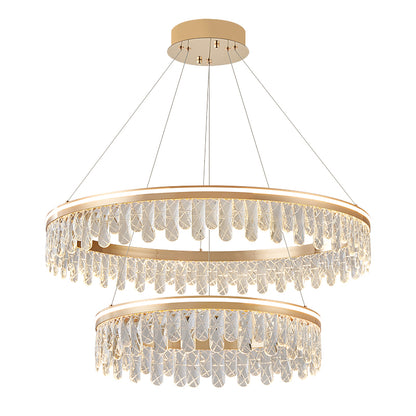 Modern minimalist crystal chandelier, living room light, bedroom light, dining room light.HQC7568/80+60+40