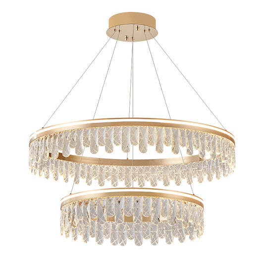Modern minimalist crystal chandelier, living room light, bedroom light, dining room light.HQC7568/80+60+40