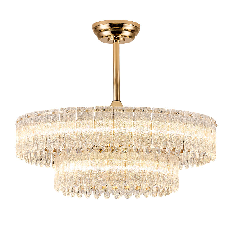 Fan light, dining room light, bedroom light, crystal chandelier, modern minimalist styleHQC4895-5335-6435/X2838-3245