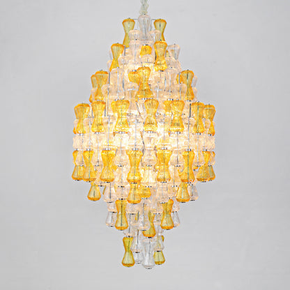 French style pendant light luxury glass lamp villa restaurant colorful pendant light