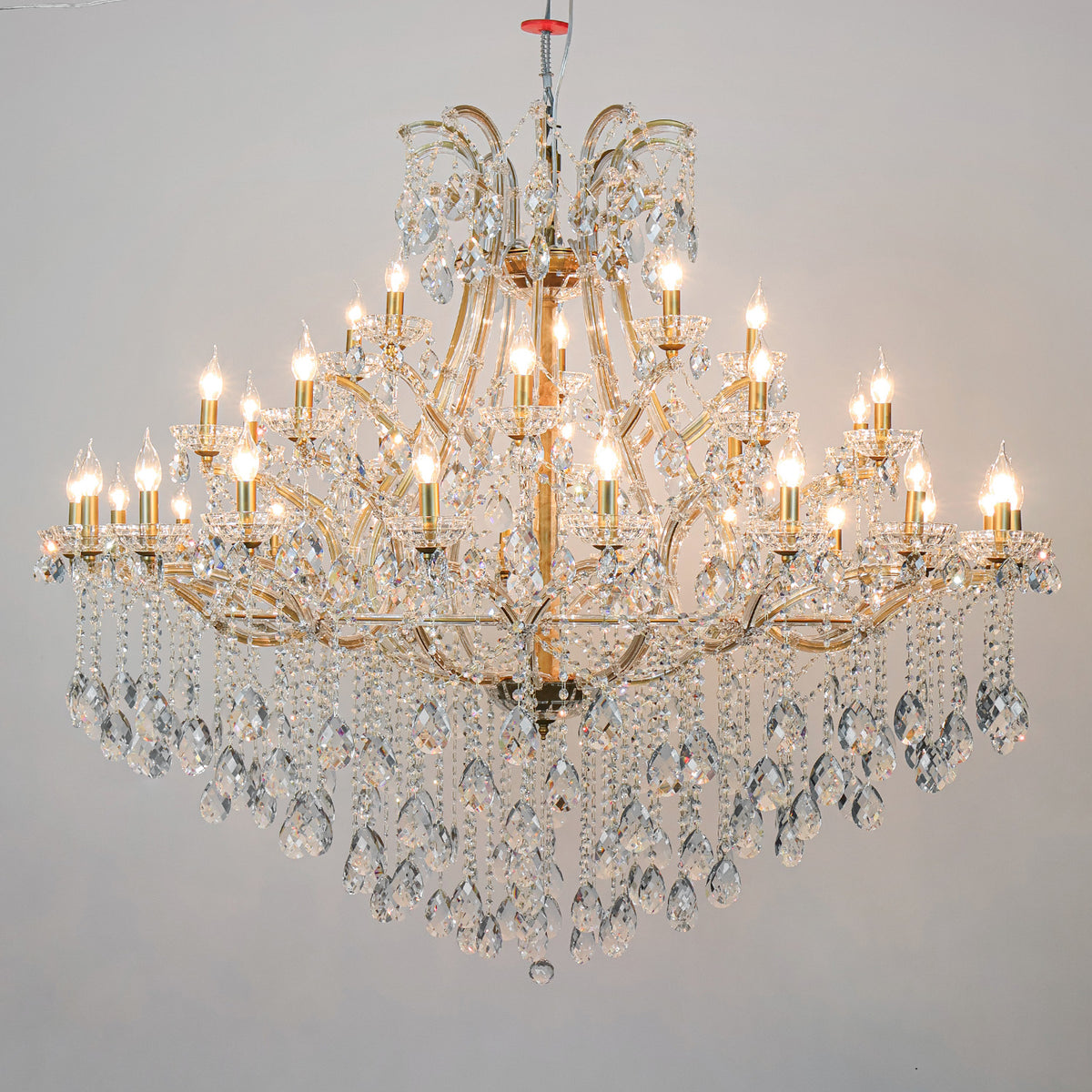 European style candle crystal chandelier villa lamp golden crystal lamp