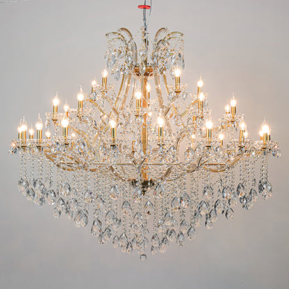 European style candle crystal chandelier villa lamp golden crystal lamp