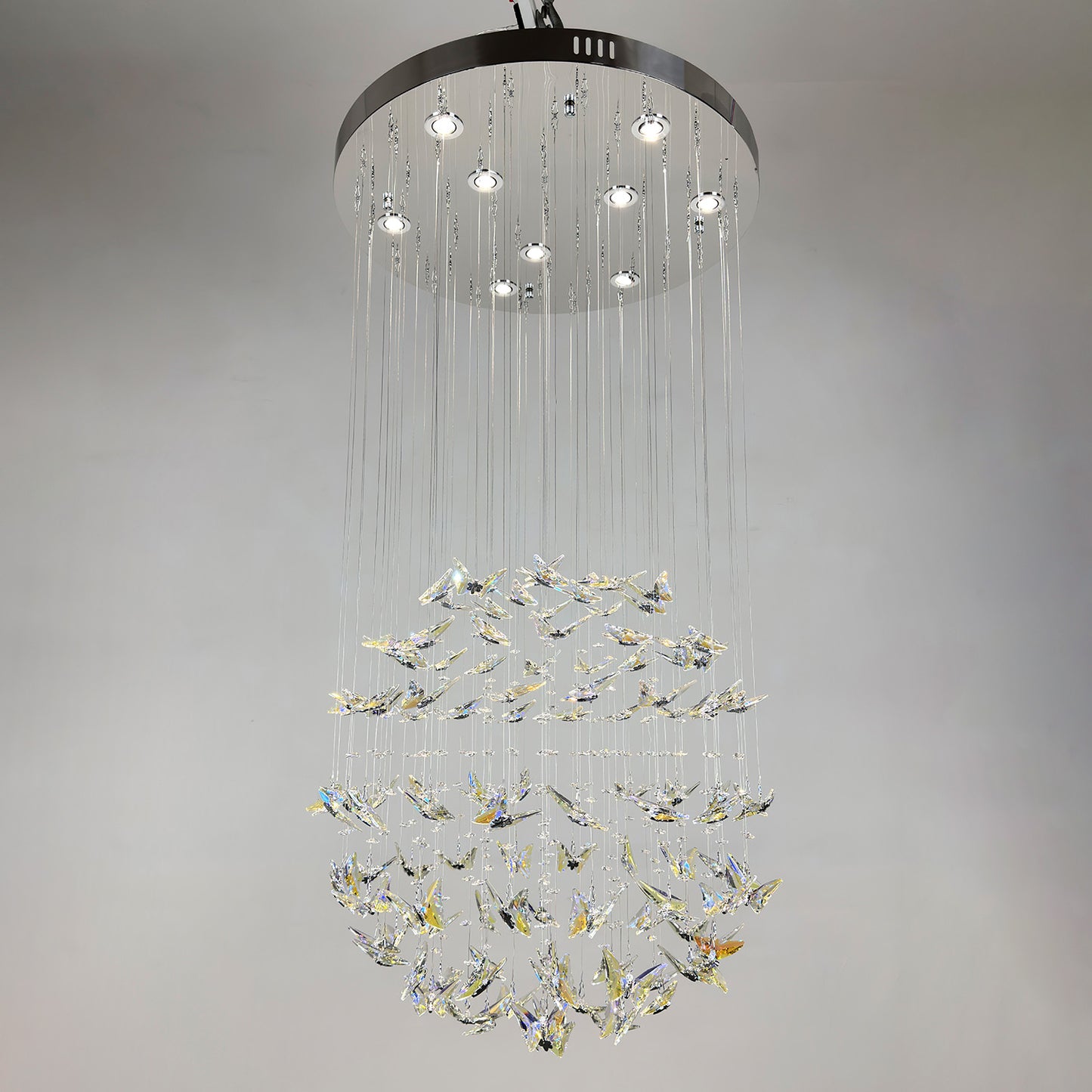 Modern minimalist crystal chandelier, suitable for living rooms, hallways, and villas.