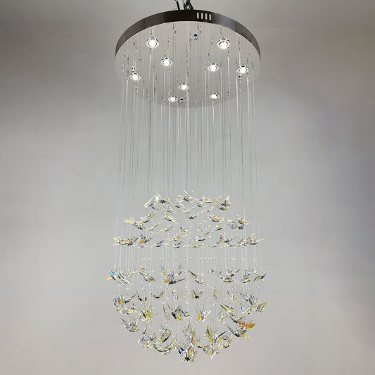 Modern minimalist crystal chandelier, suitable for living rooms, hallways, and villas.