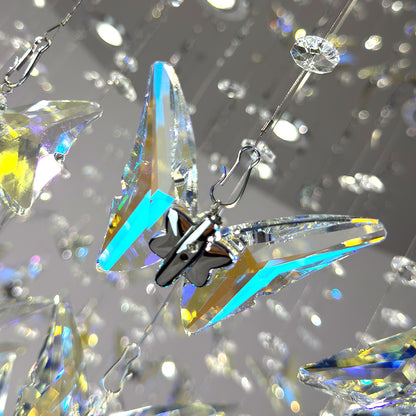 Modern minimalist crystal ceiling light, suitable for living room, bedroom, and dining room.