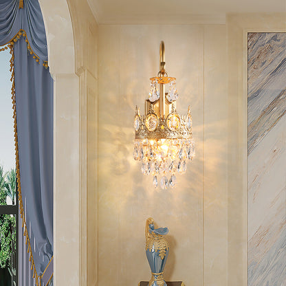 Wrought iron crystal wall lamps, dining room lamps, hallway lamps, living room lamps, coffee shop lamps