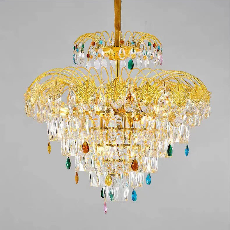 Colorful crystal light luxury crystal chandelier living room