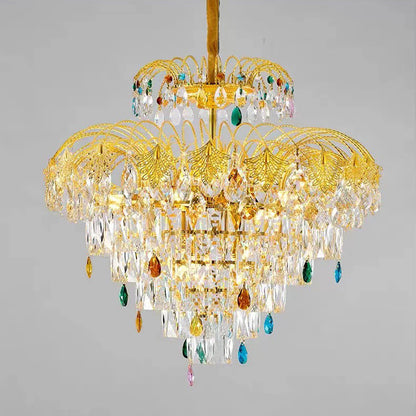 Colorful crystal light luxury crystal chandelier living room