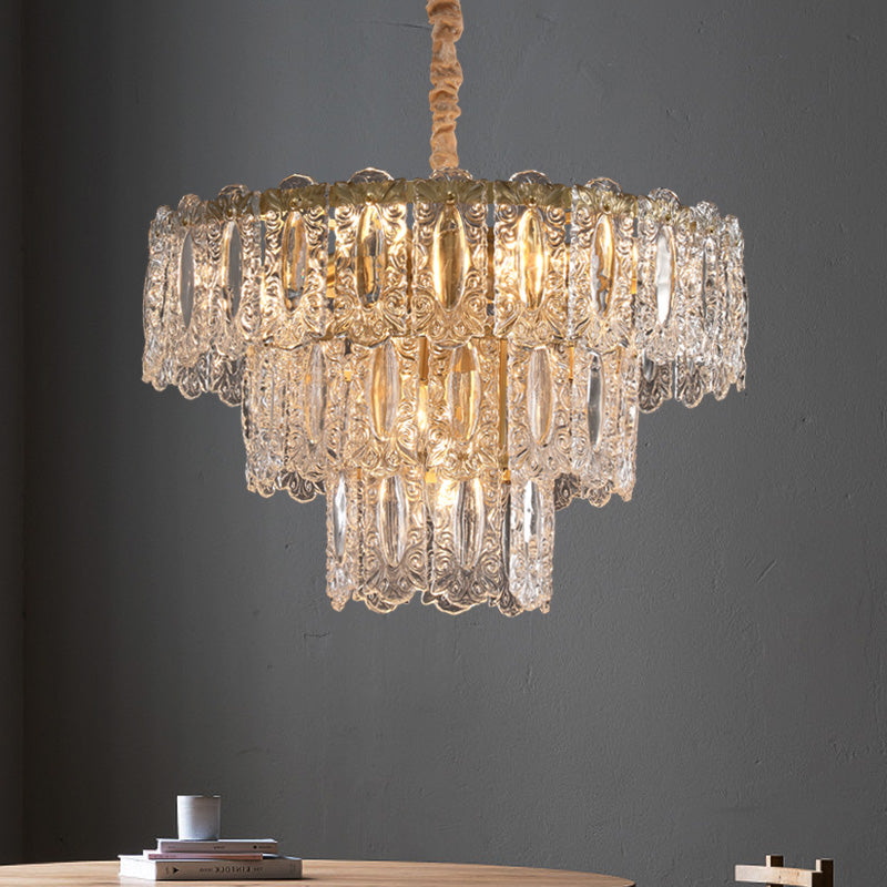 Postmodern glass chandelier, dining room chandelier, hallway chandelier