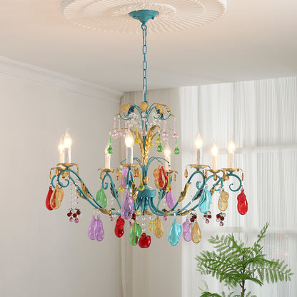 Colorful crystal chandelier, children's room chandelier, crystal lamp