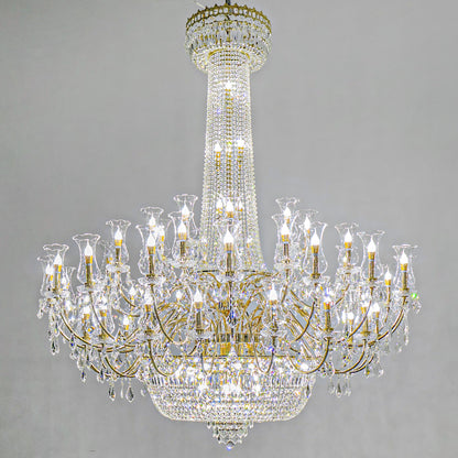 Modern European style light luxury crystal glass chandelier villa hall
