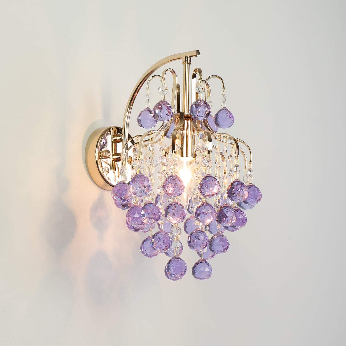 French crystal wall lamp, American style light luxury minimalist living room  European style villa  cozy bedroom  Italian style corridor  bedside wall lamp