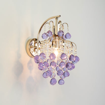 French crystal wall lamp, American style light luxury minimalist living room  European style villa  cozy bedroom  Italian style corridor  bedside wall lamp