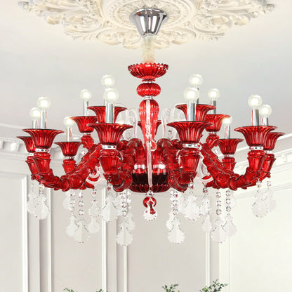 European style living room crystal chandelier dining room luxurious and atmospheric villa lamp French minimalist lighting fixture