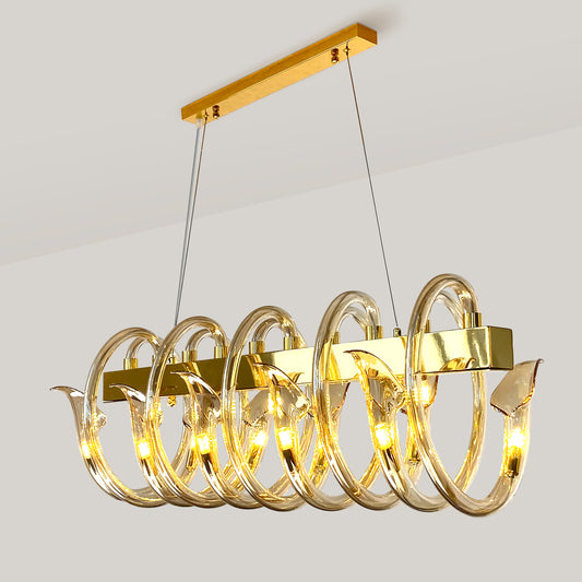 European candle crystal chandelier golden hotel villa lamp