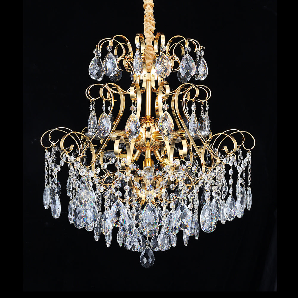 5017Wrought iron candle crystal chandelier