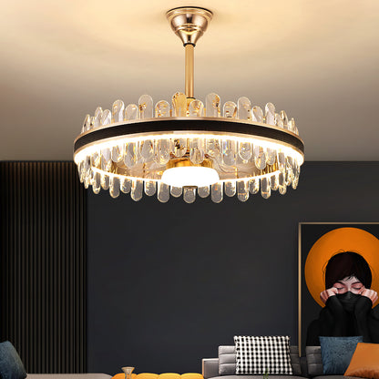 Fan light, dining room light, bedroom light, crystal light, crystal chandelier