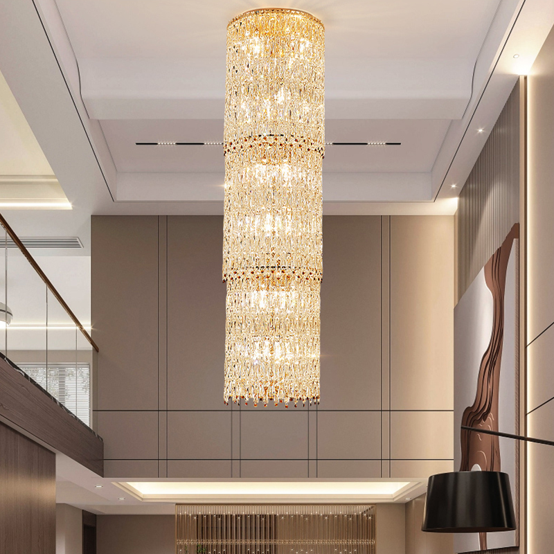 Staircase lights, villa chandeliers, ceiling lights, entryway chandeliers, crystal chandeliers